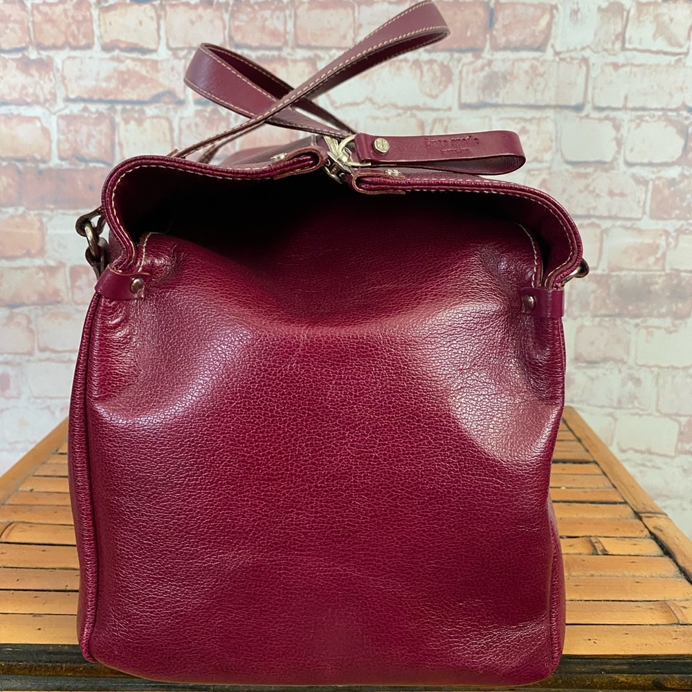 Kate Spade Travis Satchel in Raspberry Leather with Wallet - Picture 4 of 12